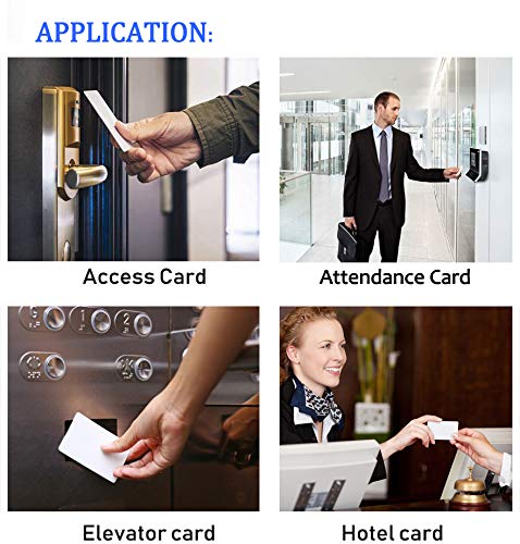 100pcs Mi-Fare 1K S50 RFID Card, Rewritable UID Smart Card, Premium 13.56MHz PVC Blank Card for Door Access Control, Block 0 Sector