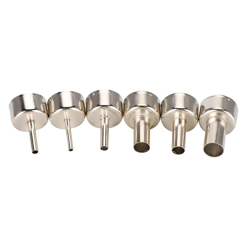 6pcs Hot Air Gun Nozzle 858 Heat Gun SMD Rework Station Accessory 3/4/5/8/10/12mm,Hot Air Gun Nozzle Satisfy Various Soldering and Repair Requirement.