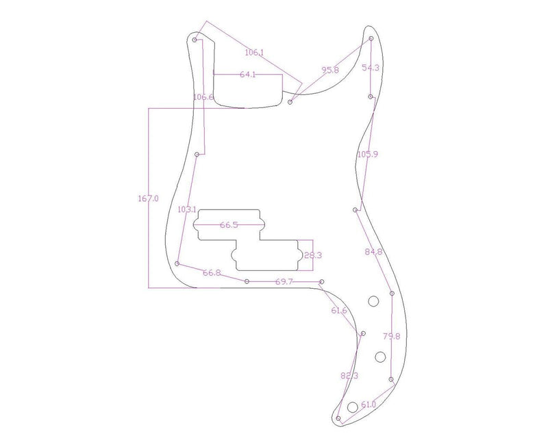 [AUSTRALIA] - KAISH 13 Hole P Bass Style Pickguard PB Scratch Plate Bass Pickguard for USA/Mexico Precision P Bass Black 3 Ply Black 3 Ply (BWB) 