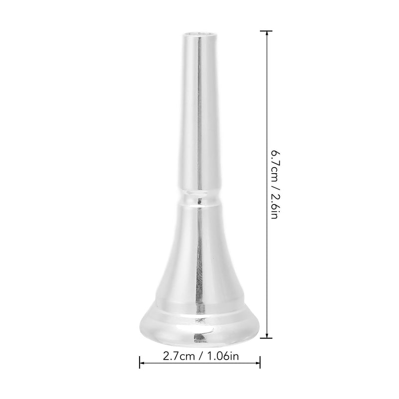 Silver Horn French Horn Mouthpiece Brass Standard Replacement for Novice and Professional Players Silver