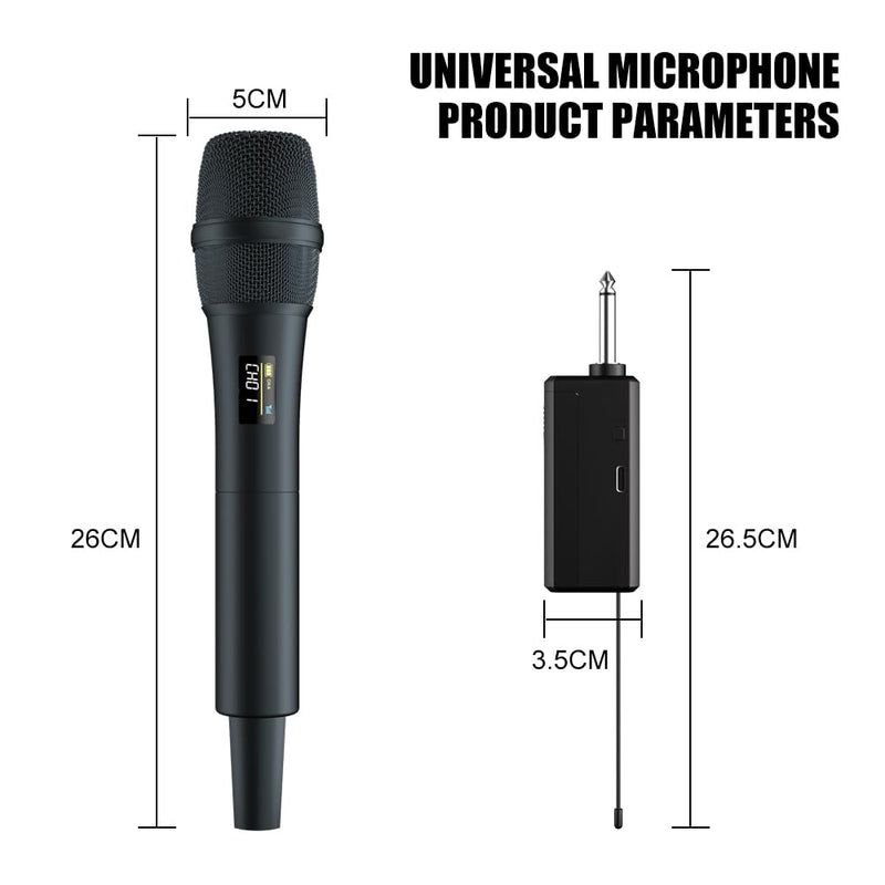 Dual UHF Wireless Microphone System - 2 Handheld Mics, 160ft Range, Noise Cancelling & Rechargeable for DJ/Live Performance, Business Meeting, karaoke singing mic, Recording Anti-Interference