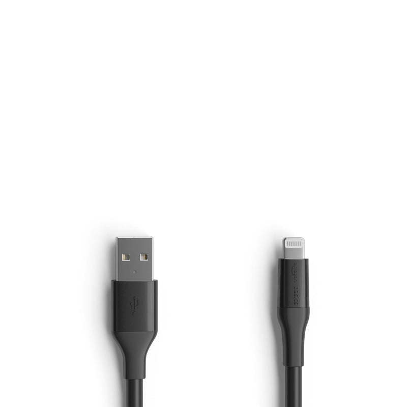Amazon Basics - USB-A to Lightning ABS Charger Cable (10 feet), MFi Certified for Apple iPhone 14 13 12 11 X Xs Pro, Pro Max, Plus, iPad, 10,000 Bend Lifespan, Black 10 feet