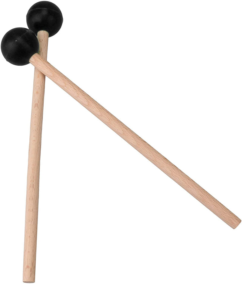 2Pcs 7.28" Long Rubber Head Percussion Mallets Sticks for Xylophone, Glockenspiel, Marimba, Woodblock, Bell Black