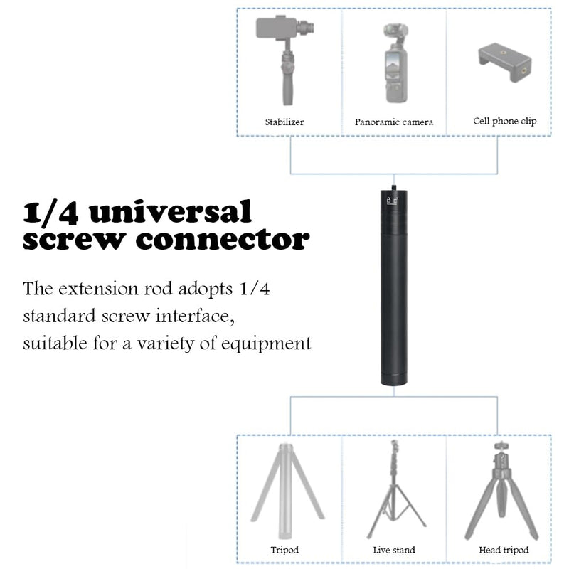 Extendable Selfie Stick Universal Invisible Selfie Stick Lightweight 19cm/7.48in to 73cm/28.74in Smartphone Gimbal Extension Pole for Camera Video Smartphone Travel