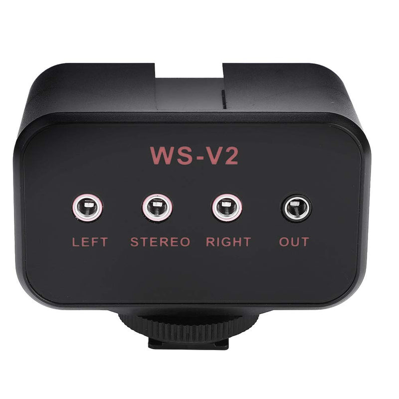 DSLR Cameras Audio Mixer Adapter, WS V2 Channel Small Microphone Audio Mixer for DSLR Cameras Mono 1/8inch(3.5mm) inputs/Stereo 1/8inch(3.5mm) Input / 1/8inch(3.5mm) Stereo