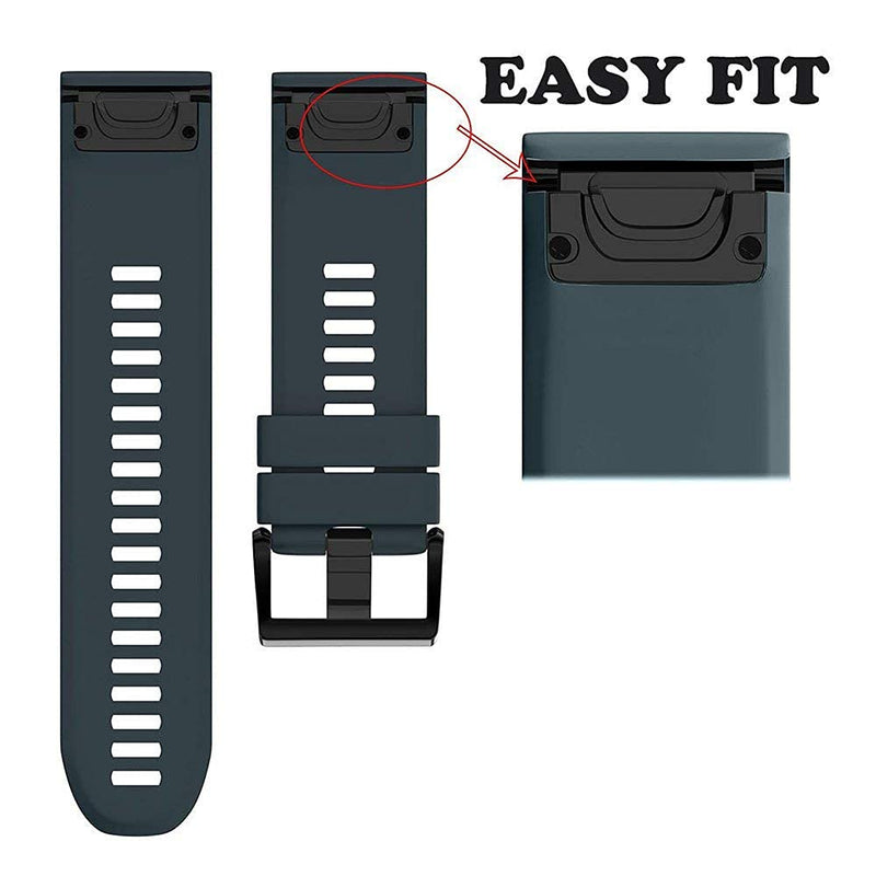 NotoCity Compatible with Forerunner 935 Watch Band Silicone Watch Strap Replacement for Fenix 5/Fenix 5 Plus/Fenix 6/Fenix 6 Pro/Forerunner 935/945/Approach S60/Quatix 5(Black/Slate/Red/Orange/Army) Black/Slate/Red/Orange/Army