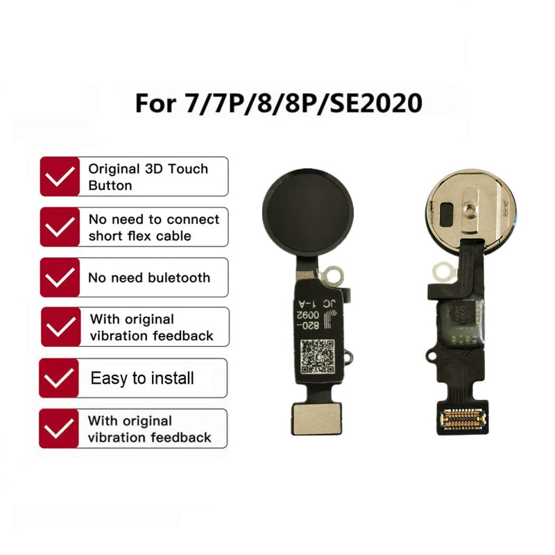Home Button Key Flex Cable for iPhone 7 8 Plus SE 2020 JC Universal Back Return Function Solution Version 5 (Black)