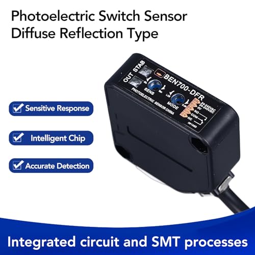 Light Barrier Diffuse Reflection 70 cm 20 ms High Precision Detection 24-240 V AC/DC for Industrial Automation