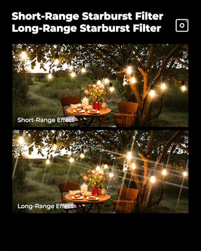 K&F CONCEPT 67mm Variable Short Line Star Lens Starburst Filter 4 Point