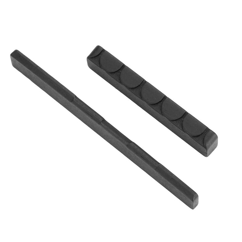 Tomotato 2 Pcs Guitar Nut Ebony Nut and Saddle Black Guitar Bridge Saddle for Classical Guitar Parts Replacement