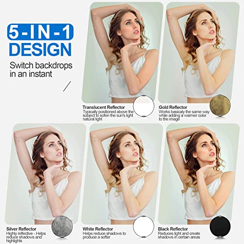 WELLMAKING 43'' Reflector Photography with Tilt Adapter for Studio Outdoor 43 Inch (110cm)