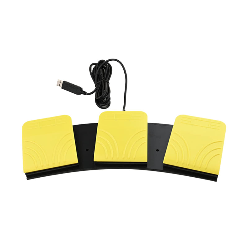 [AUSTRALIA] - USB Foot Pedal for PC Gaming,Optical Control Foot Switch,Computer Map Mouse Keyboard Hotkey Combination Key Keypress Simulator Program Page Turner Transcription HID (Triple Pedal) Triple Pedal 