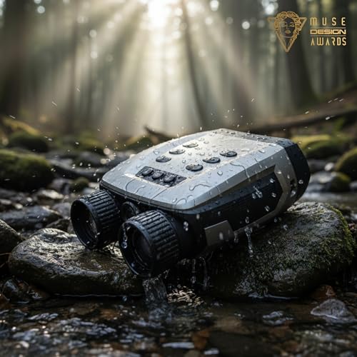VisioGear 4K Night Vision Binoculars for Adults - Night Thunder X3 Lunar Silver