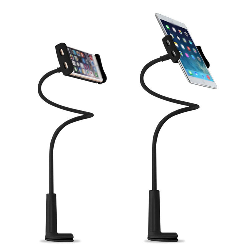 Phone Holder,gooseneck Phone Holder,360° Rotate Support Rod One-Hand Adjustable Cell Phone Holder,for Desk Headboard Nightstand. (Black) Black