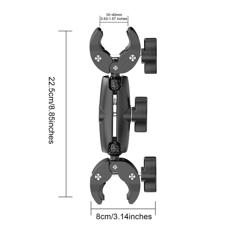 [AUSTRALIA] - Double Clamp Camera Mount - Universal Bracket for Golf Carts, Umbrella Clamp, Desktop, Strollers, Wagons, Photo Studio, and More, Magic Arm Double Ball Head Adapter 