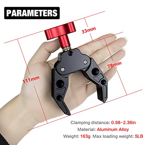 Super Clamp with 1/4&3/8 Standard Stud for Photo Video Studio