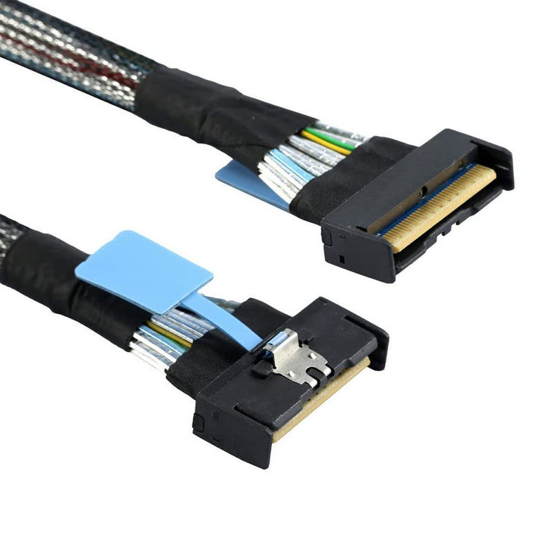 xiwai Slimline MCIO 8i 74Pin Male to MCIO PCIE 5.0 4.0 74Pin Male Extender Cord, PCI-E 5.0 Mini Cool Edge IO MCIO Cable 50cm MCIO-MCIO Straight