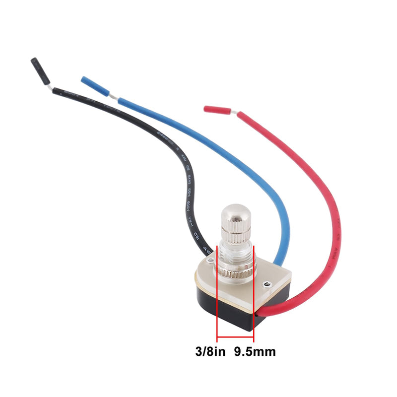 ECSiNG 2 x Rotary Switch Lamp Part 3/8 Inch Nipple 3-Way 4 Positions Adjustable Rotary Knob for Bulb Control