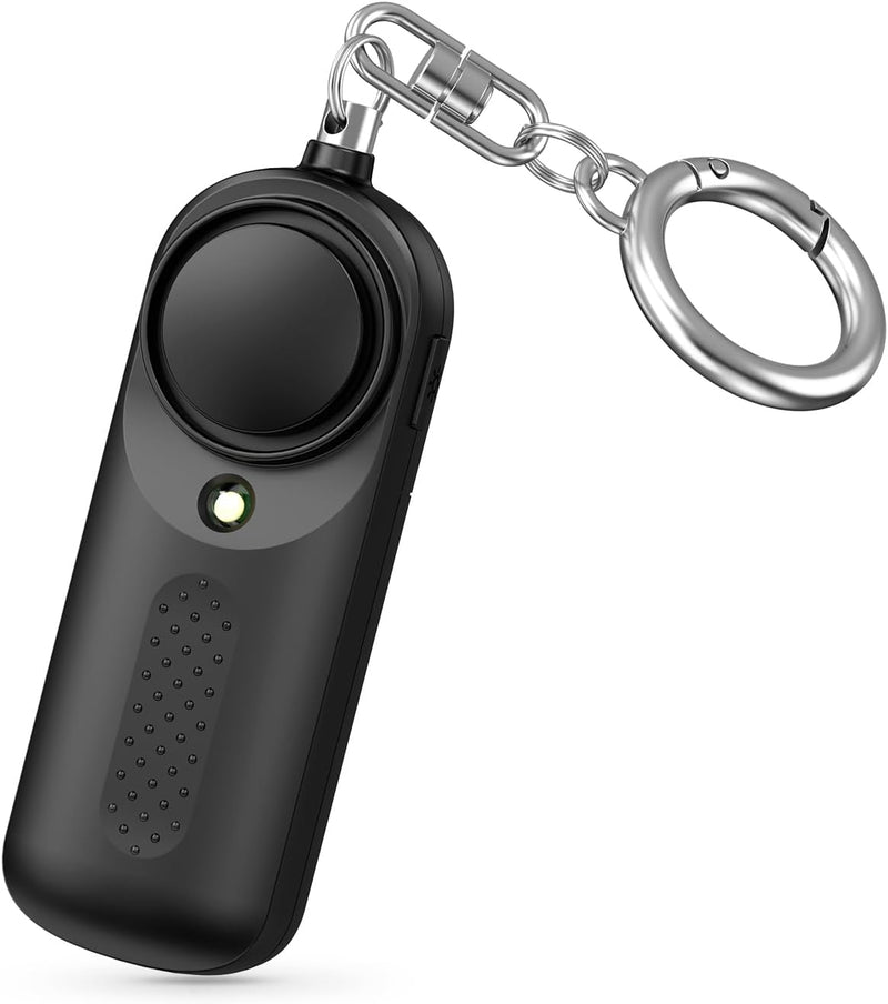 Self Defense Safesound Personal Alarm Keychain – 130 dB Loud Siren Safety Protection Device with LED Light – Emergency Alert Security Whistle Key Chain for Women, Kids, and Elderly by WETEN, Black