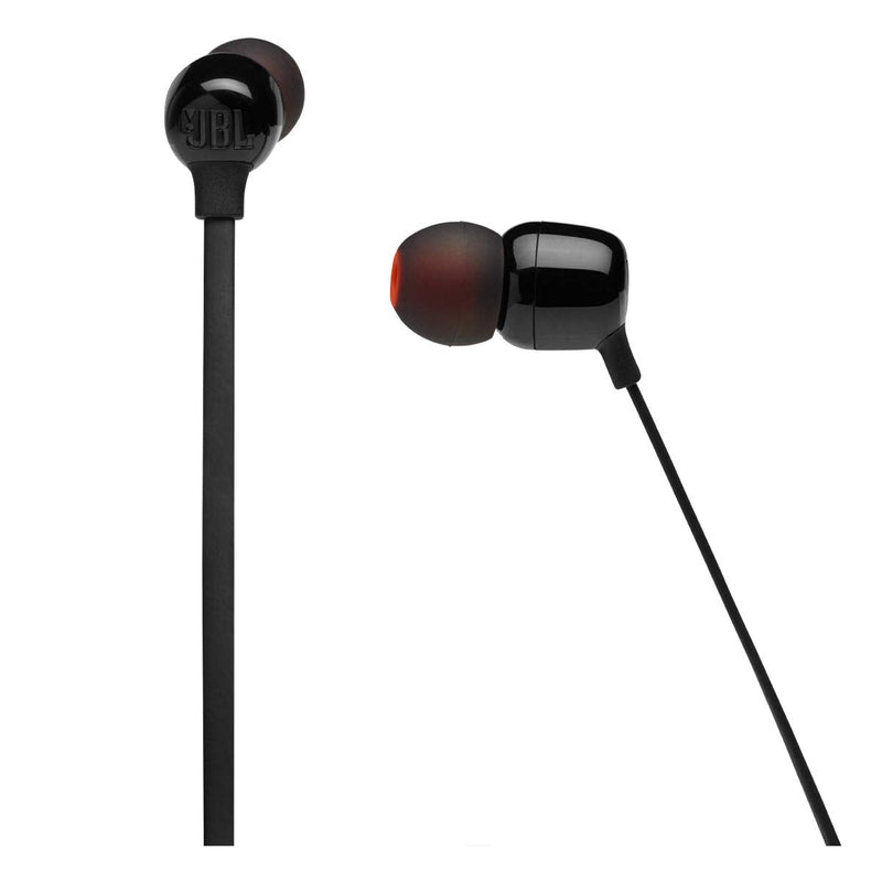 JBL Tune 125 - Bluetooth Wireless in-Ear Headphones with 3-Button Mic/Remote and Flat Cable - Black, Small