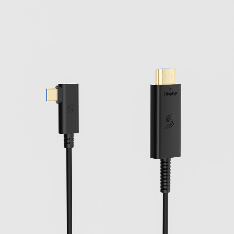 STORHM USB-C Right Angle to HDMI 2.0 Cable - HDMI Certified Ultra High Performance 4K Active Optical Cable – Unparalleled Performance and Compatibility (10ft) 10ft