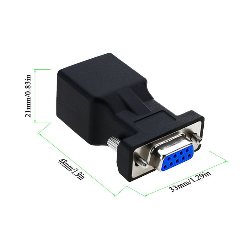 RS232 to RJ45,LFHUKEJI DB9 9-Pin Serial Port Male to RJ45 Female Cat5e/6 Ethernet LAN Extend Adapter