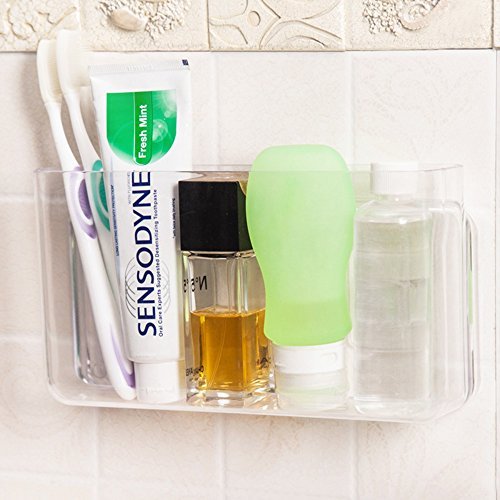 APSOONSELL Wall Mount Storage Organizer Box for Phone Remote Control Holder Clear L L-Clear