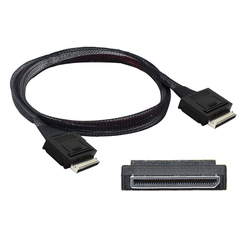 cablecc 50cm OCuLink PCIe PCI-Express SFF-8611 8X 8-Lane to OCuLink SFF-8611 8X SSD Data Active Cable