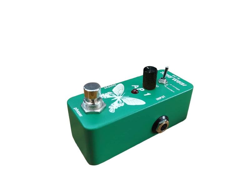 MINI Pedal Series—AP1 delivers warm, vintage phaser tones with speed control and two selectable waveforms. It was designed and made in Taiwan.