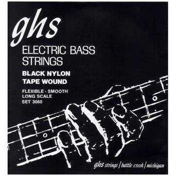 GHS 3060 Medium Tapewound Black Nylon Electric Bass 4 String Set (50-105)