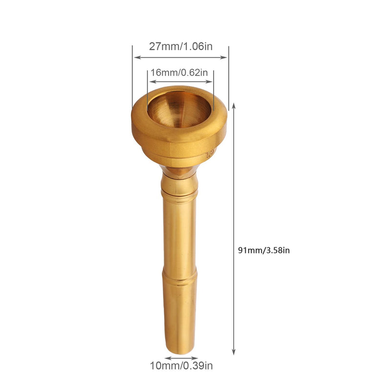 [AUSTRALIA] - Gold Trumpet Mouthpiece 4 Golden Mouthpiece Cups 7c 5c 3c 1.5c 