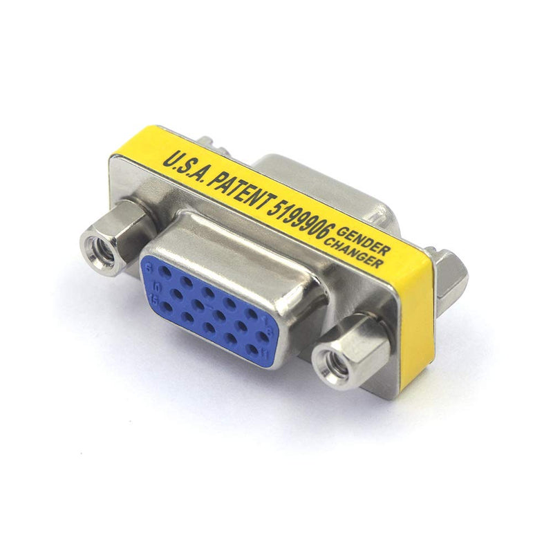 VCE VGA Female to Female Adapter SVGA Coupler HD15 Mini Gender Changer VGA Cable Extender, 4 Pack