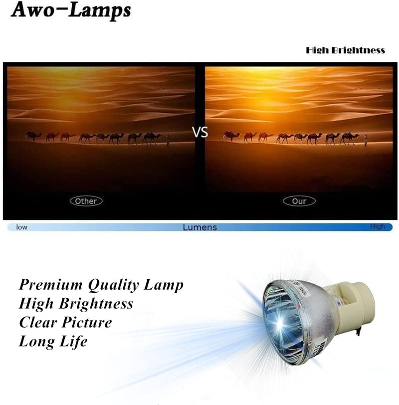 AWO Original P-VIP190W Lamp Bulb for SP.8VH01GC01/BL-FP190E/MC.JPV11.001 for OPTOMA DH1009,HD141X,GT1080,HD26,EH200ST,S316,X316,W316,DX346 for ACER X118H,X118AH,X128H,X138WH