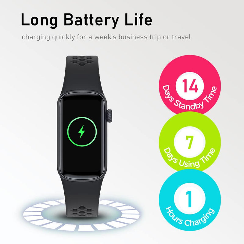 Fitness Tracker Step Counter Watch for Men Women Laides Smart Watches Message Notification IP68 Waterproof Activity Tracker Compatible with Android iOS Phones black