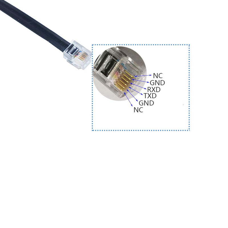 DSD TECH SH-RJ12A USB to RJ12 6P4C Serial Cable for APC PDU ATS(5.9FT/1.8M) (Pack of 3) 6 feet (Pack of 3)