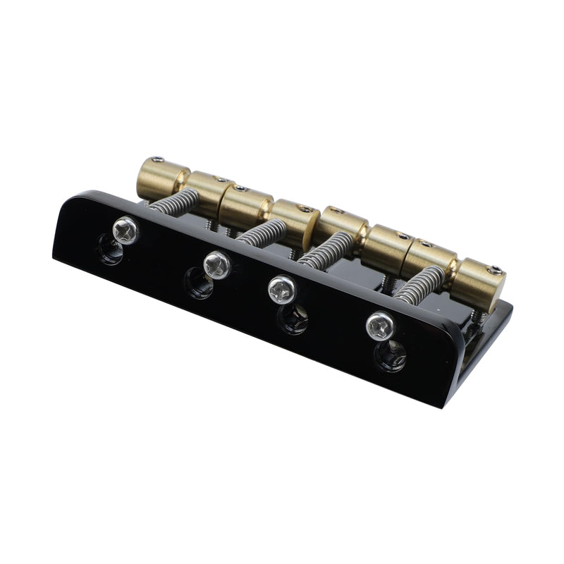 [AUSTRALIA] - Black Electric Bass Guitar Bridge with Brass Saddles Zinc Alloy Plate 4 String Fixed Bridge Compatible with Fender Jazz Precision Bass Bridge Replacement Parts Black 