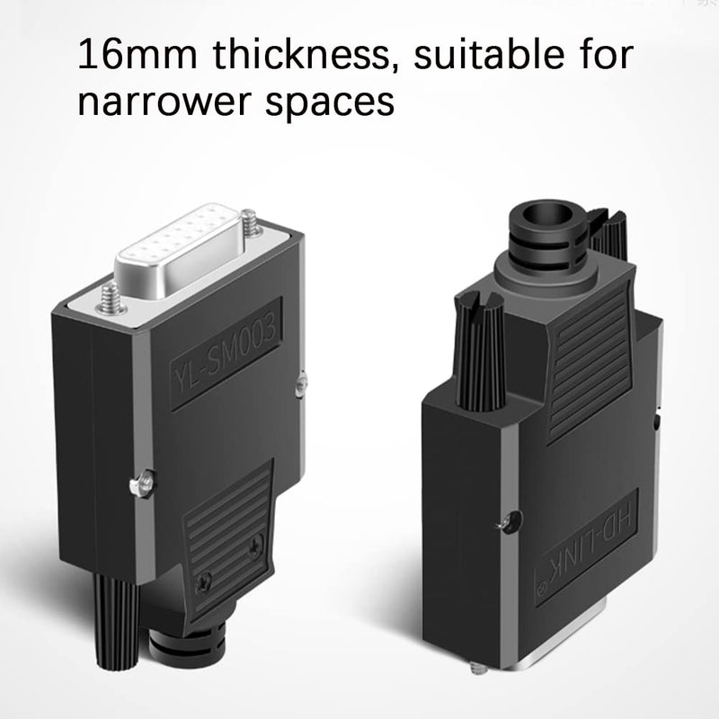 10PCS DB15 Solderless Serial to 15 pin Terminal Female Adapter | 16mm Thinner, RS232 Terminal Female Adapter, Breakout Board, with Case Long Bolts Nuts, 10PCS Female 10PCS Thin Female