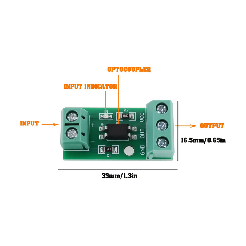 The Lord of the Tools 4X 1 Channel PC817 Optocoupler Isolation Module (3-5V) Suitable for Signal Isolation of Photoelectric Insulators 3-5 V