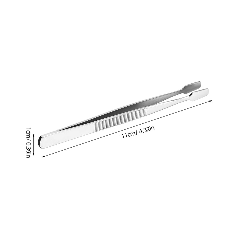 iplusmile Stamp Tweezers Set: 2 Pieces Stainless Steel Flat Wide Tweezers for Stamps, Photo Development, Craft Production