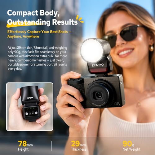 ZENIKO RF12M mini Round Head Flash with T1 2.4G Wireless Trigger Off Camera Used for Studio Photography