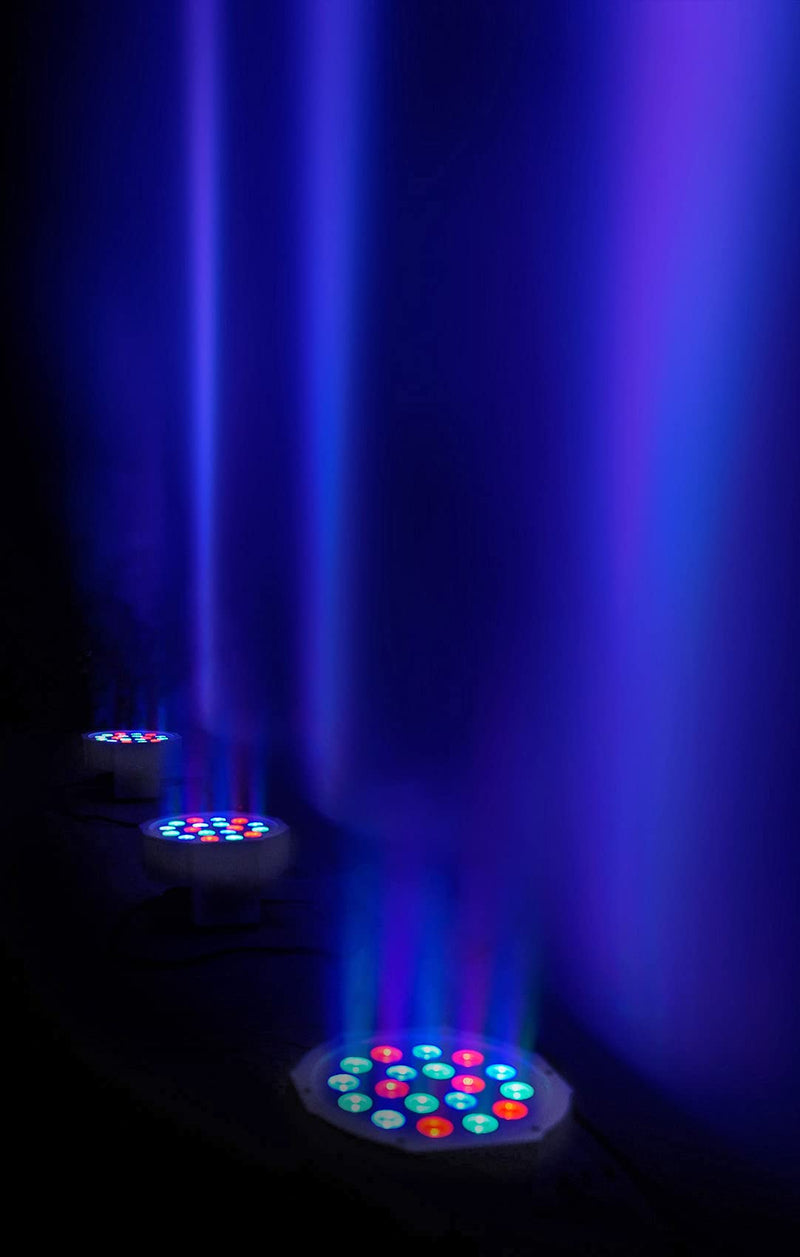 [AUSTRALIA] - Rockville RockPAR50 White Compact 24W LED RGB Par Can DJ/Club/Stage Wash Light, DMX Control, Daisy-Chain Power, Sound-Activated, for Parties, Weddings, and Live Performances 