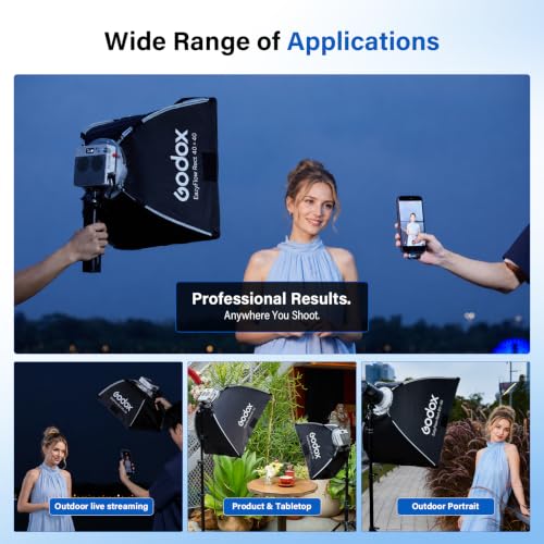 Godox EazyFlow Mini Softbox 40cm*40cm/15.7in*15.7in with Diffuser Grid 15.7in*15.7in