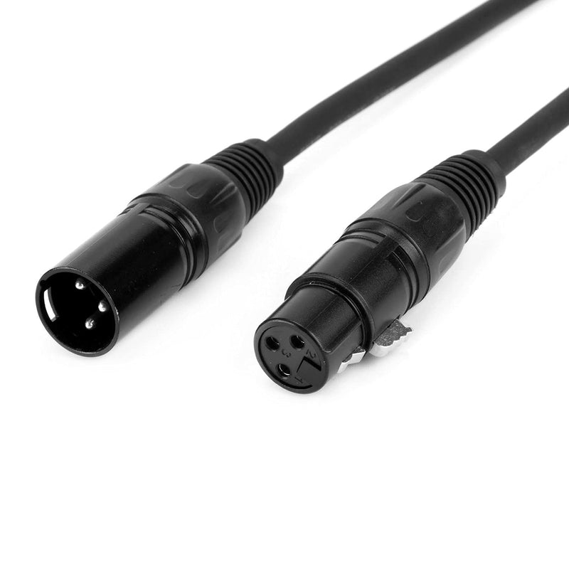 [AUSTRALIA] - MFL. 10 ft Flexible DMX Cable 3 Pin Signal XLR Male to Female Cable Wire for Stage Lighting DJ Lights, 110 Ohms Impedance, Black, 4 Pack 10.2ft/3.1M 
