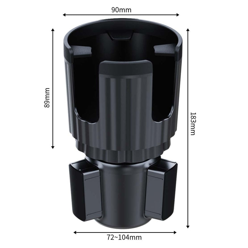 Cup Holder Phone Mount for Car, Upgraded 2 in 1 Car Phone Mount with Adjustable Long Gooseneck and Stretchable Cup Holder,Compatible with iPhone & Android & All Smartphones (Black)