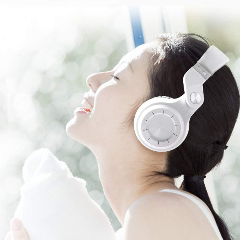 Bluedio T2 Plus Turbine Wireless Bluetooth Headphones with Mic/Micro SD Card Slot/FM Radio (White) White 186x85x200mm closed-back