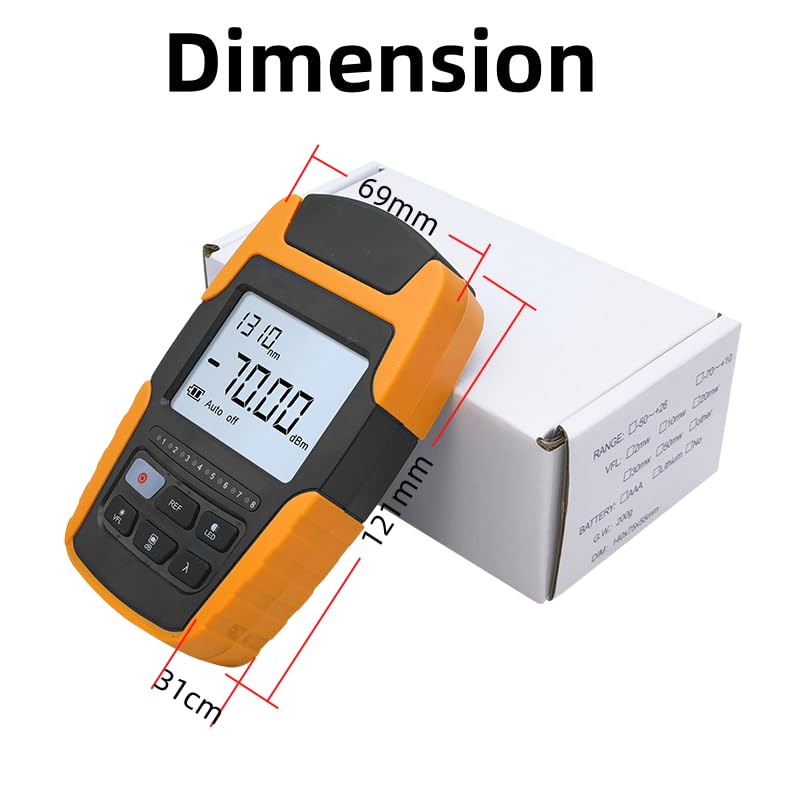 [AUSTRALIA] - Mini Optical Power Meter,4-in-1 Portable Fiber Optical Power Meter with Universal FC/SC/ST Interface and Built-in 2Mw Visual Fault Locator,10 Wavelengths OPM530-07 