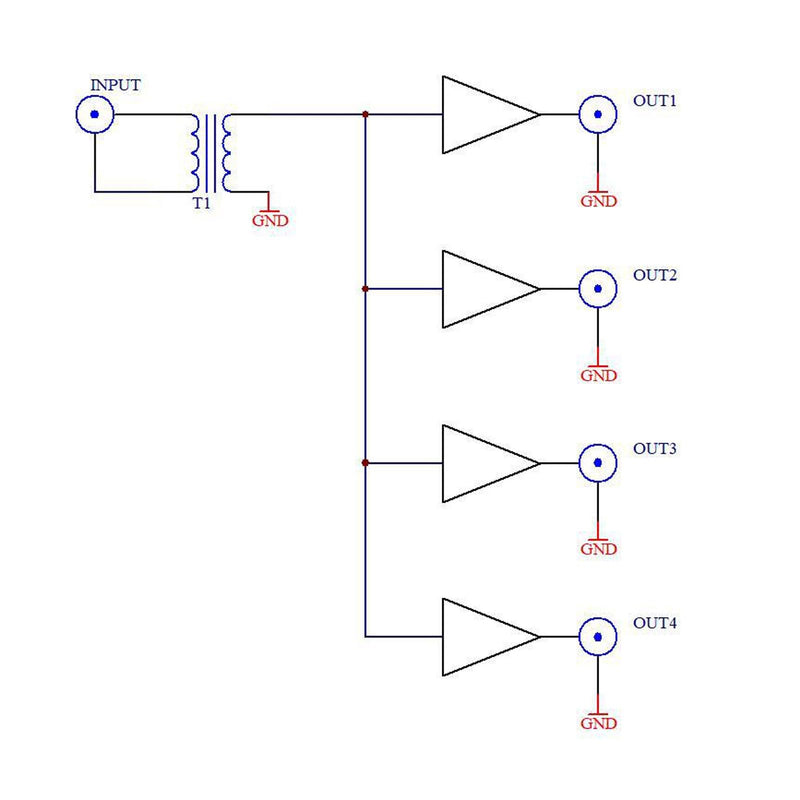 Active RF Isolation Distributor, 100kHz-150MHz RF Splitter for SDR GPSDO Source, Reliable Distribution with Isolator for Common Mode Interference Suppression