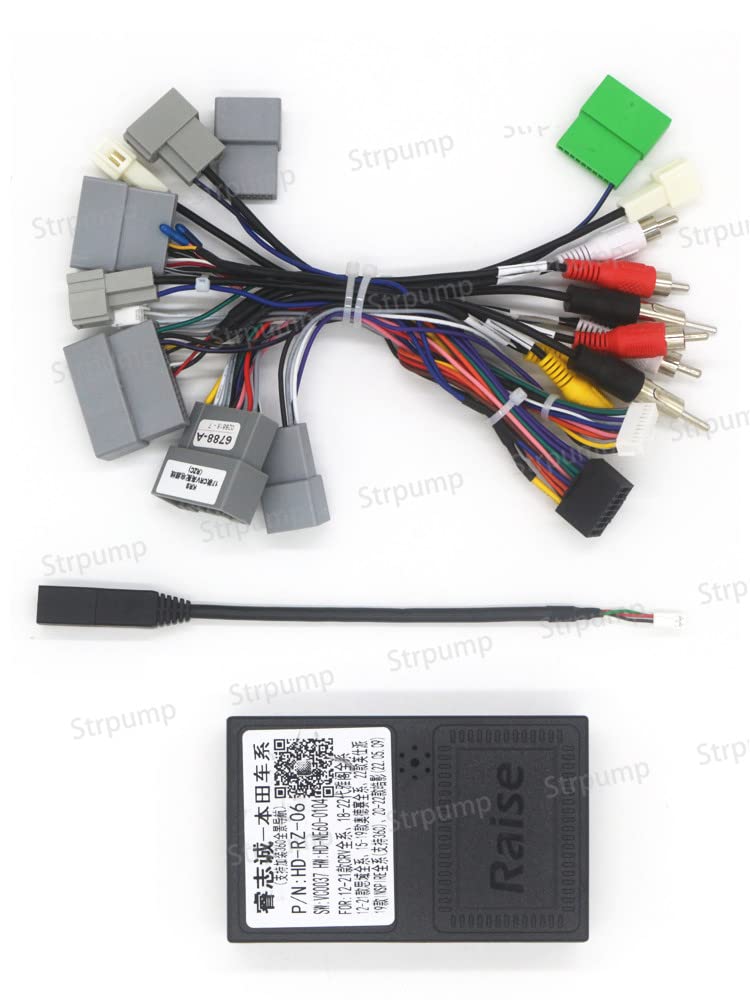 16pin Car Radio Stereo Power Retrofit Harness Cable Wire for Honda Civic 1.5T 16-20 CRV 17-22 Breeze 2020+Canbus Box Antenna USB Adapter High Trim Support OEM Camera