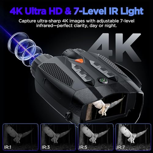 Night Vision Goggles for Adults 4k: Tactical Binoculars with Camera - Infrared Goggles for Hunter - Digital Electronics Gift - Hunting Gifts for Men/Dad/Husband - Cool Tech Gadgets for Camping/Boating