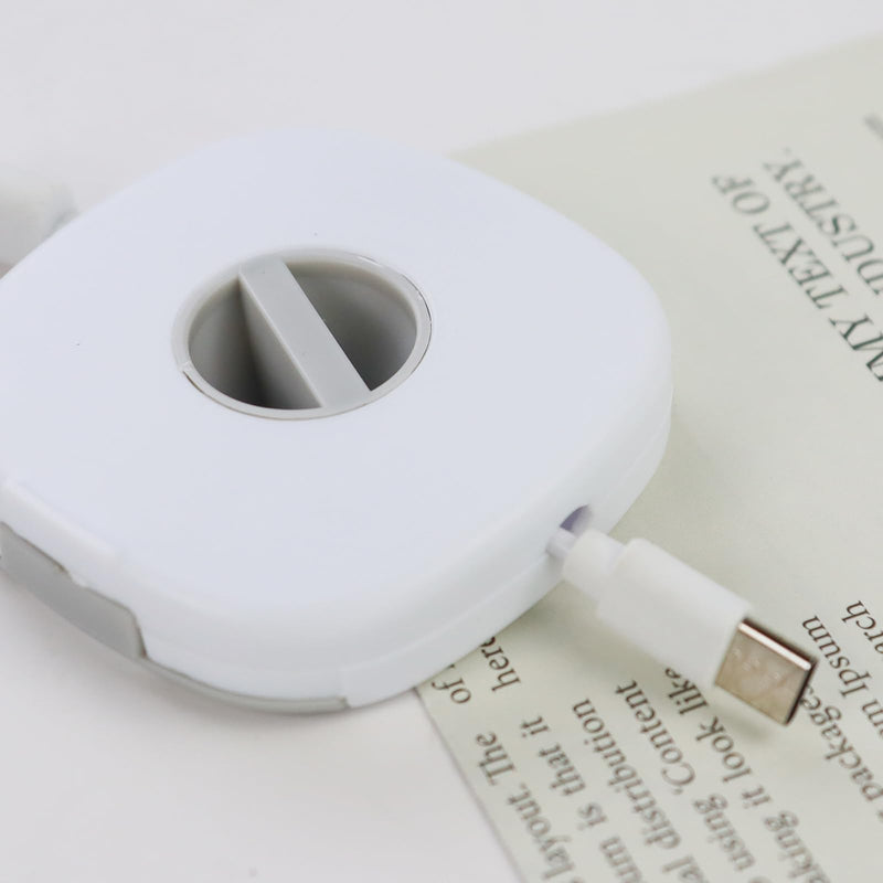 Practical Retractable Cable Management, Portable Cord Organizer with Mobile Phone Holder Function, Small Cable Holder for storing Data Cables and Headphone Cables (White) White
